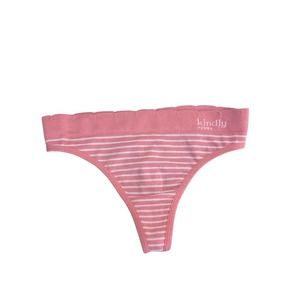 Women’s thong panties, extra  XS, color, pink, w/ white stripes very soft